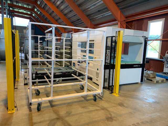 Homag Coating Machine / Lacquer Spraying System with Trolley Stacker - second-hand Sprayteq (23)