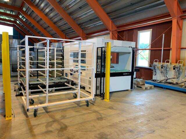 Homag Coating Machine / Lacquer Spraying System with Trolley Stacker - second-hand Sprayteq (25)