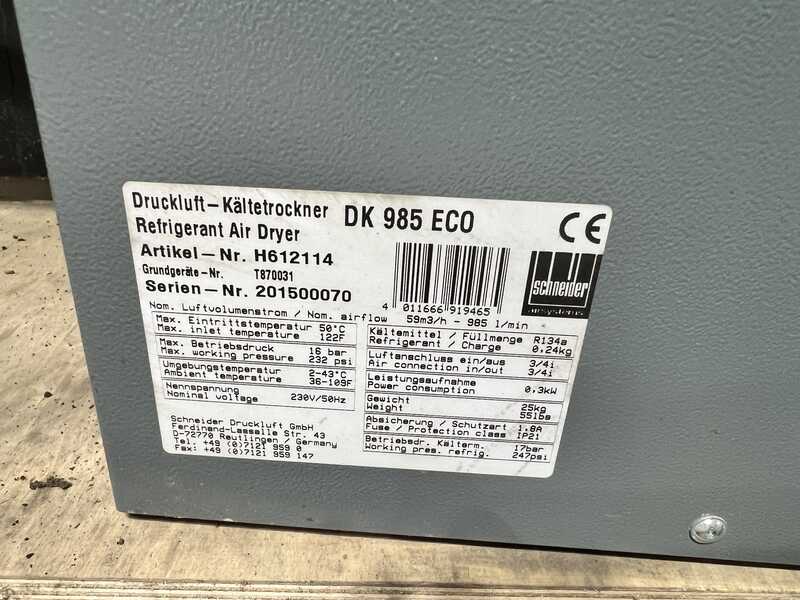 Elektra Beckum / Schneider Поршневий компресор з холодильним осушувачем - б/в LPW (8)