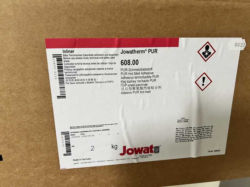 Jowat PUR Hotmelt Jowatherm Reactant 608.00 transparent 24 cartridges of 2 kg each (2)